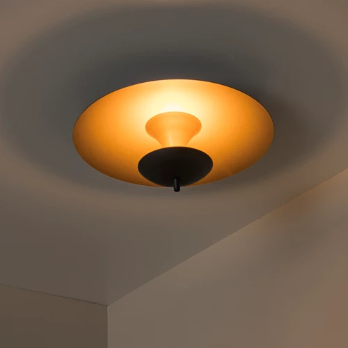 Lucide VULCAN - Plafonnier - Ø 35 cm - LED Dim. - 1x9W 3000K - Noir - ambiance 1